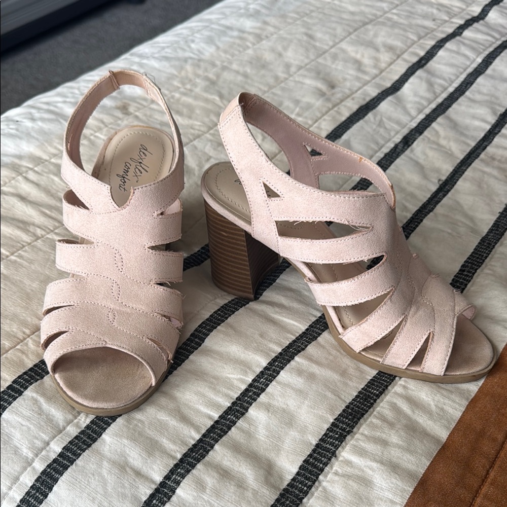 Blush Pink Strappy Heeled Sandals